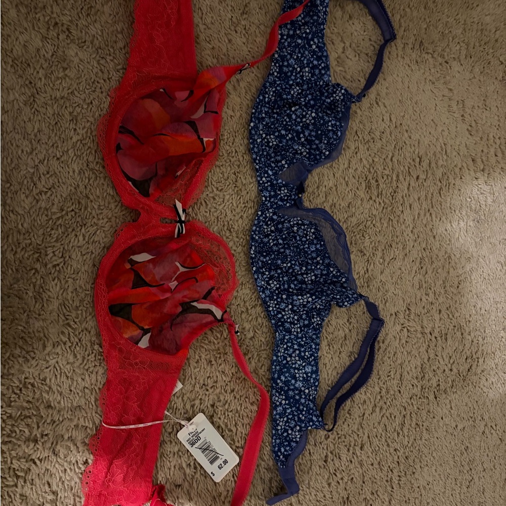 Freya Red and Blue Lace Bras